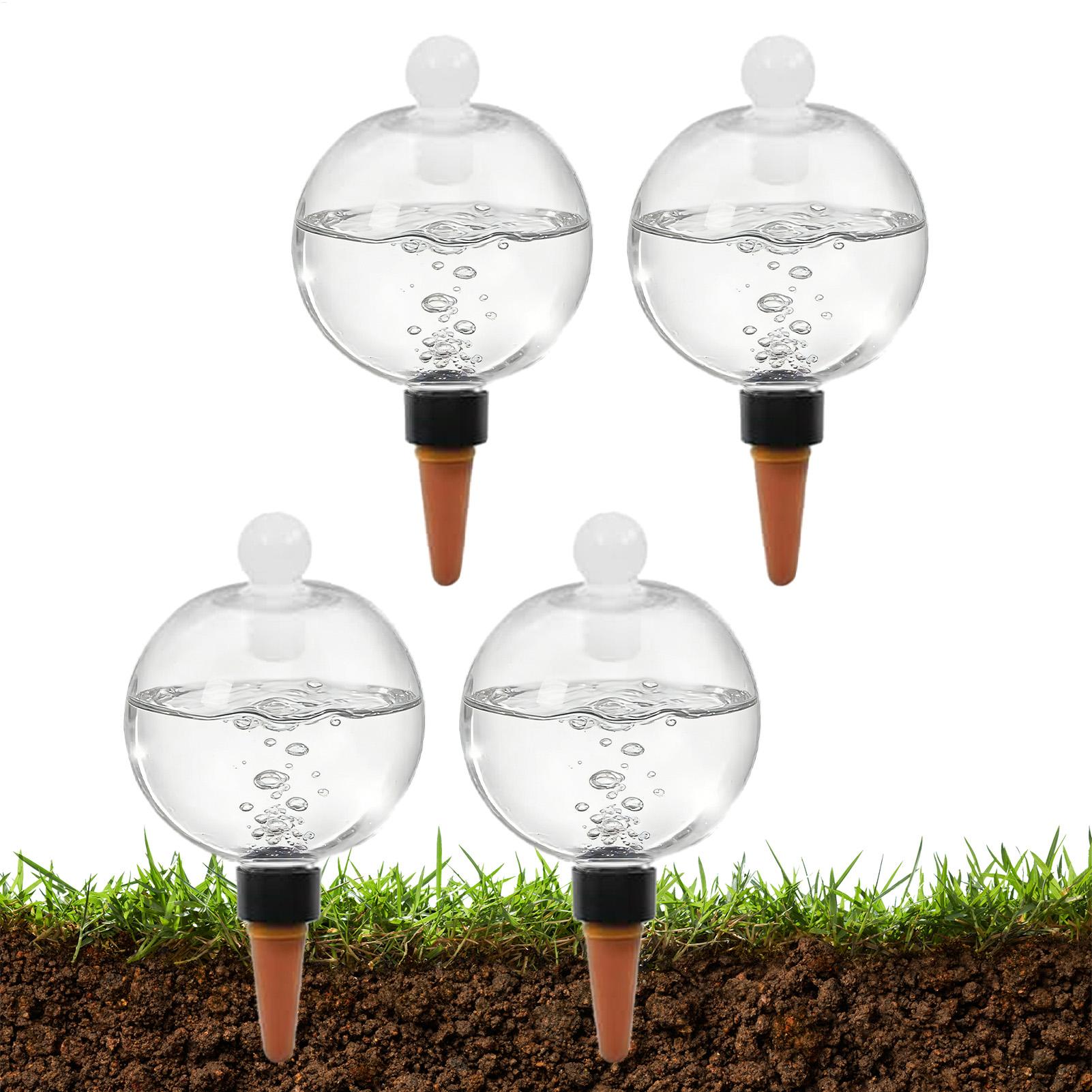 Automatic Plant Waterer - หลอดรดน้ำต้นไม้ 4 ชิ้น 500 มล. ลูกบอลน้ำใสแบบอัตโนมัติ