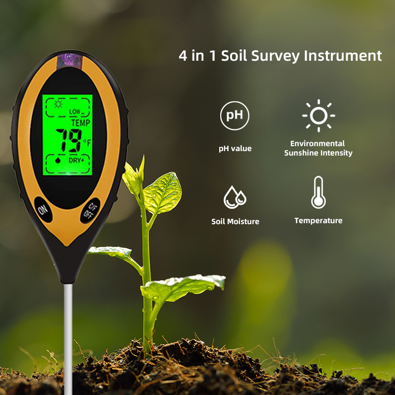 Soil Ph Meter - เครื่องวัดค่า pH ดิน เครื่องวัดความชื้นในดิน เครื่องวัดอุณหภูมิ วัดความเข้มแสงแดด