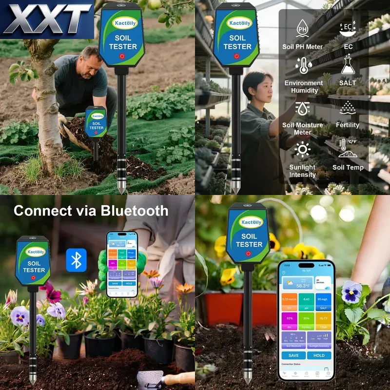 Soil Ph Meter - เครื่องวัดคุณสมบัติของดินแบบไร้สาย XXT Multiparameter 8-1 BT วัดค่า