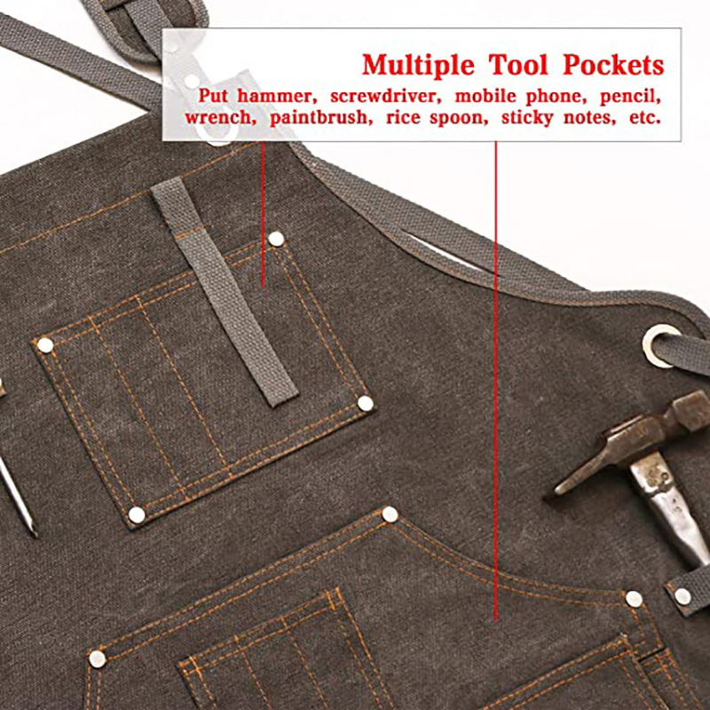 Gardening Tools Amazon - ผ้ากันเปื้อนแคนวาสหนาแบบเรียบง่ายทันสมัยของ Amazon พร้อมโลโก้สั่งทำ สำหรับงานช่างไม้ ช่างไฟฟ้า ทำสวน