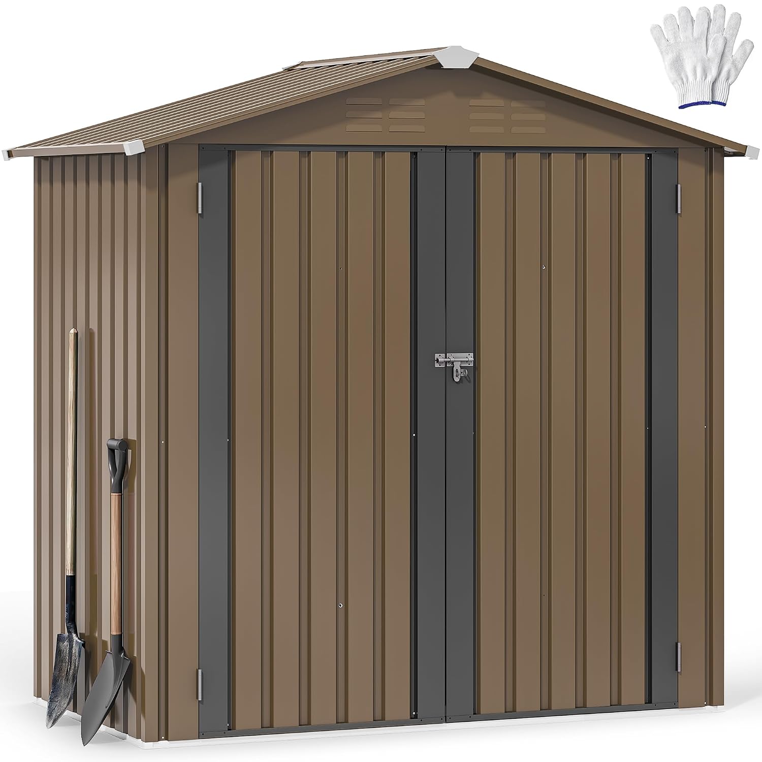 โรงเก็บของกลางแจ้งโลหะขนาด 6x4 - Gardening Tools บทวิจารณ์และราคา