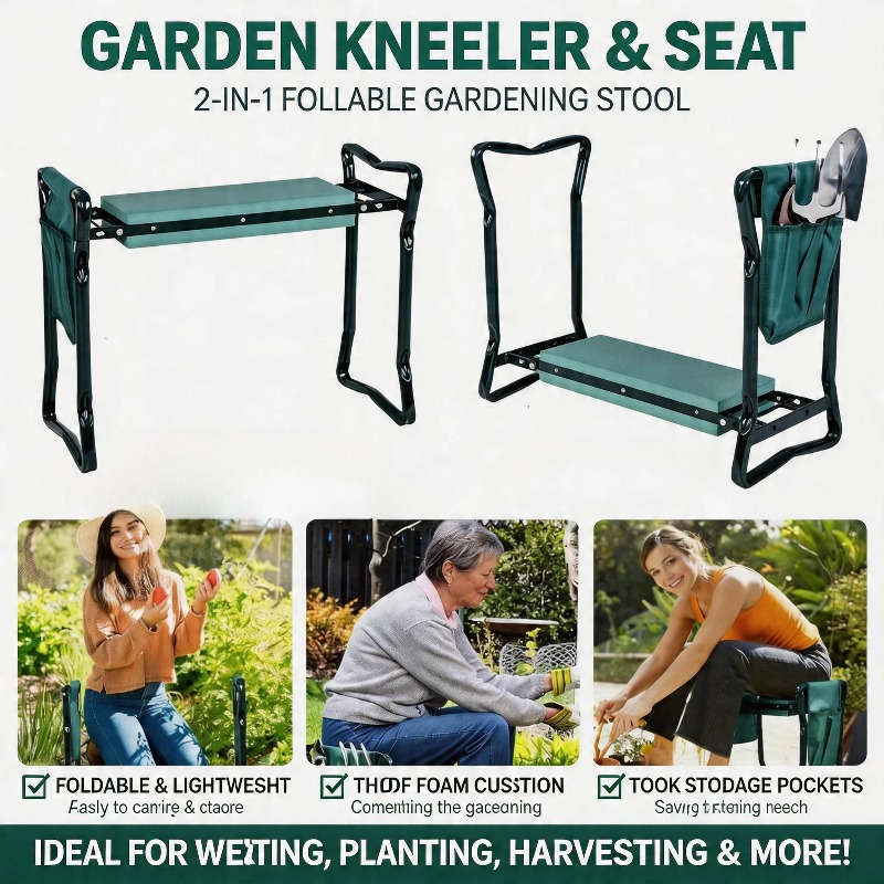 เก้าอี้พับได้ 2-in-1 สำหรับทำส - Gardening Tools Kit For Sale บทวิจารณ์และราคา